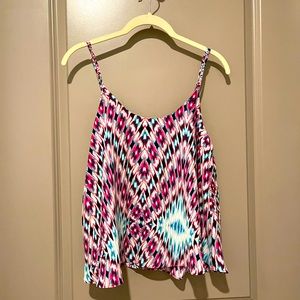 Pink Geometric Tank Top